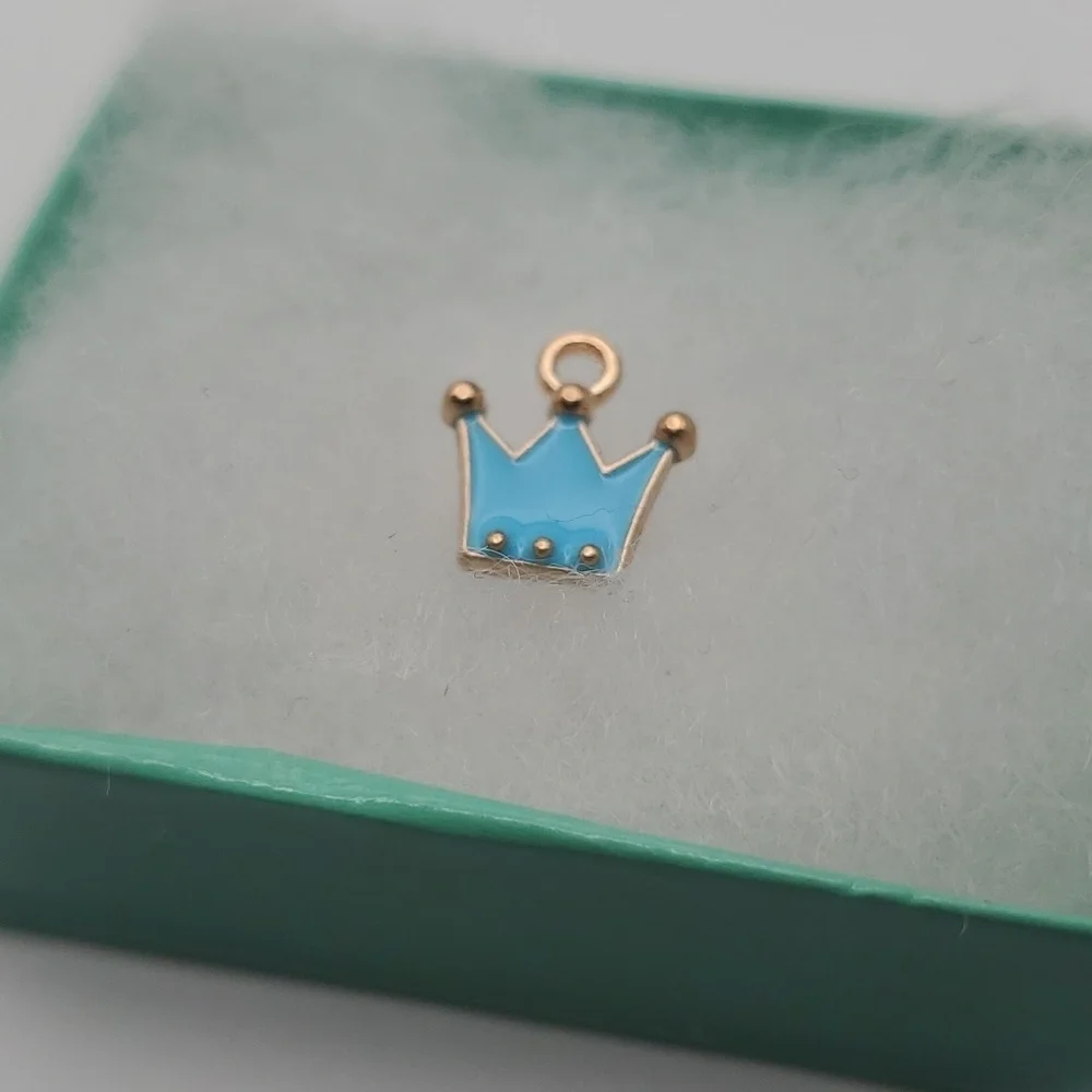 Crown blue enamel‎ royalty charm